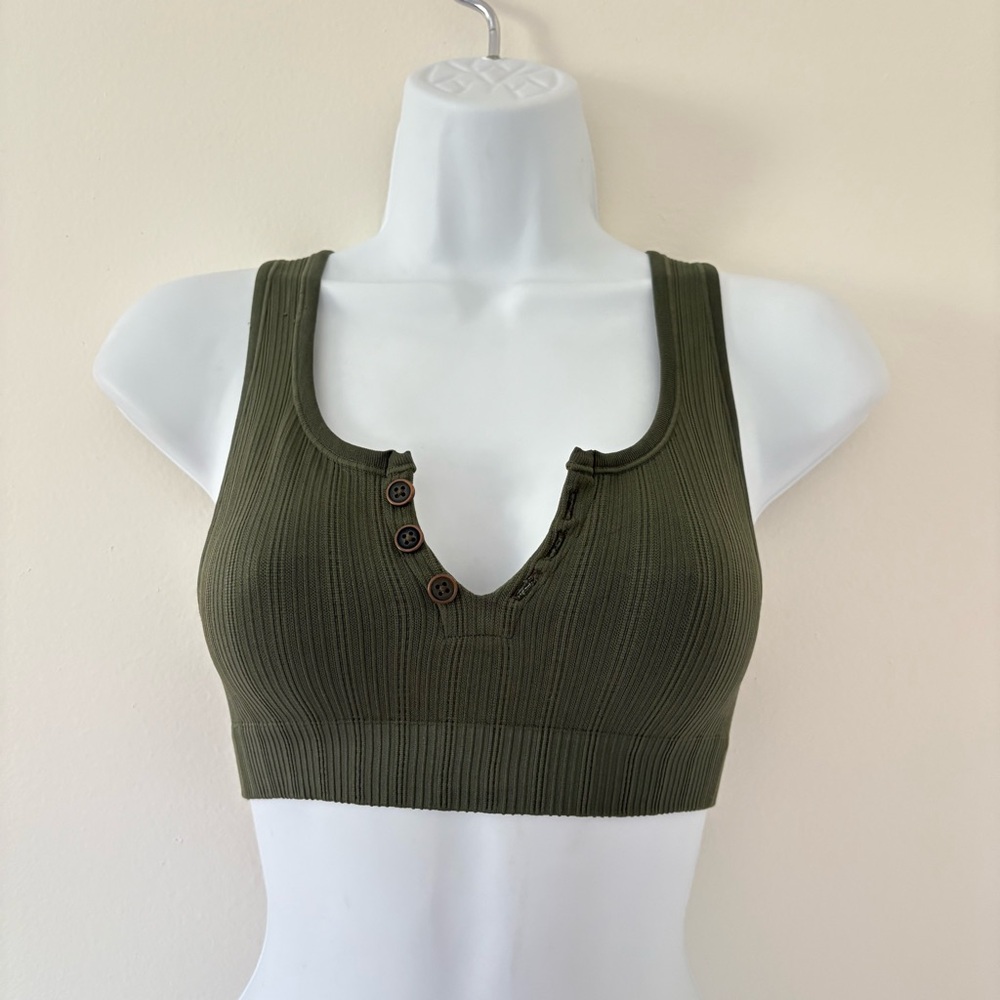 Out From Under Olive Ribbed Top